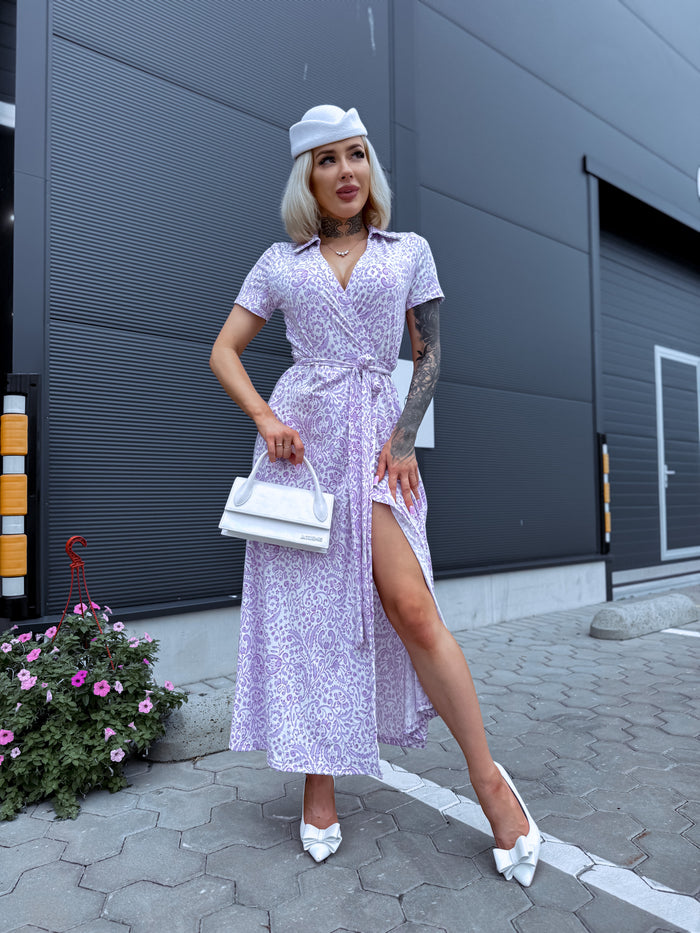 Dress with print "ADELINE 10635" - LAVENDER PRE-ORDER