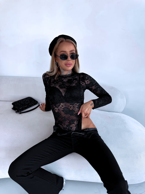 Lace bodysuit "HELEN HS9877" - black