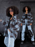 Plaid shirt "RAINY DAY" VMC58 - DARK BLUE