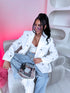 LUX white, ONE SIZE jacket "HEARTS"