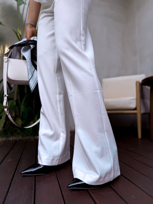 Klasikinės, BALTOS audinio kelnės "SEASON HIT" VS02