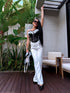 Classic, WHITE fabric pants "SEASON HIT" VS02