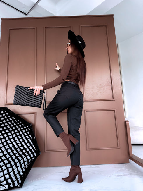 "AREA C9279-1" MOM FIT брюки - ЧЁРНЫЕ