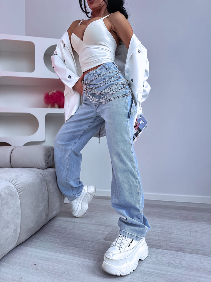 "SKY JEANS" 8756 - ŠVIESIAI MĖLYNA