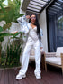 Classic, WHITE fabric pants "SEASON HIT" VS02