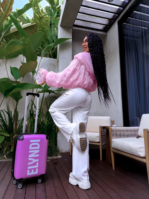 Classic, WHITE fabric pants "SEASON HIT" VS02