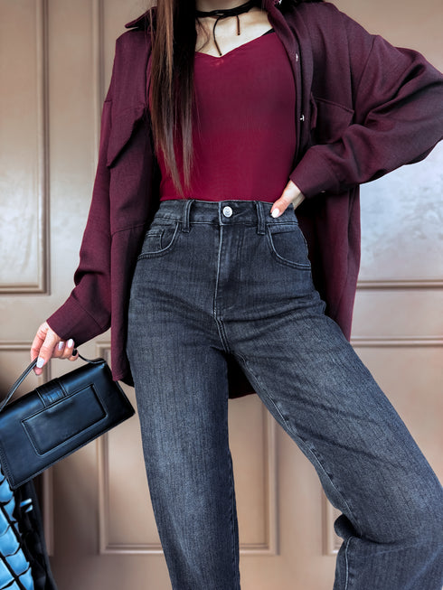 Джинсы "TURBO W1115-1" - темно-серые