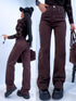 WIDE LEG džinsa bikses "RELATIONSHIP 9215-26"- CHOCO