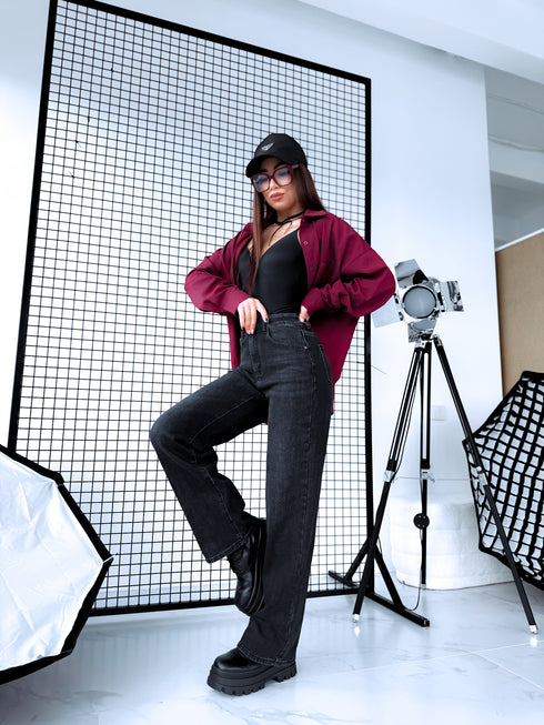 W1133-2 джинсы "DISTANCE" - ТЕМНО-СЕРЫЕ