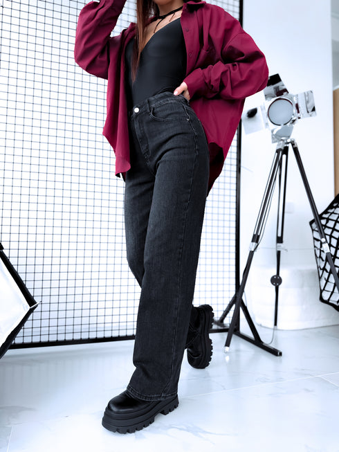 W1133-2 джинсы "DISTANCE" - ТЕМНО-СЕРЫЕ