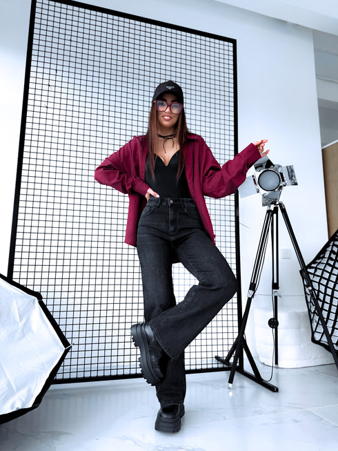 W1133-2 джинсы "DISTANCE" - ТЕМНО-СЕРЫЕ