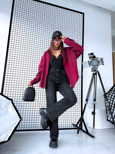 W1133-2 джинсы "DISTANCE" - ТЕМНО-СЕРЫЕ