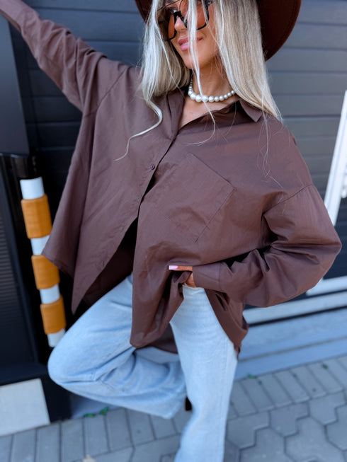 Cotton shirt "APPOINTMENT" H12783 - CHOCO