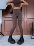 TOP AS A GIFT + Shaping Leggings "BLACK GOLD" - CHOCO