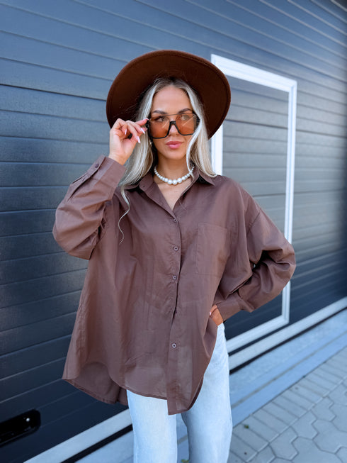 Cotton shirt "APPOINTMENT" H12783 - CHOCO