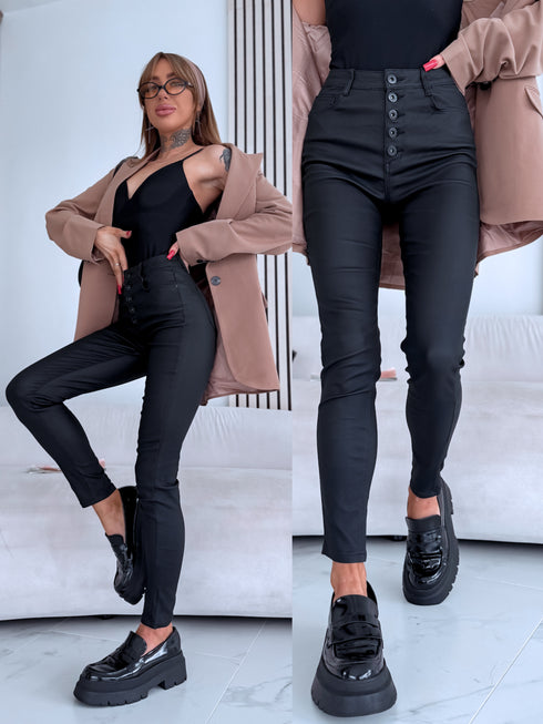 "GET IT" ādas imitācijas bikses C9255-1 - MELNAS