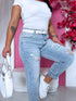 MOM FIT denim pants + belt "BALMY" LW-178