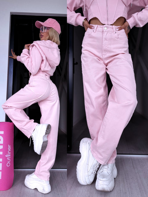 Baggy džinsa bikses "PINK BUBBLE" 9515-1-9
