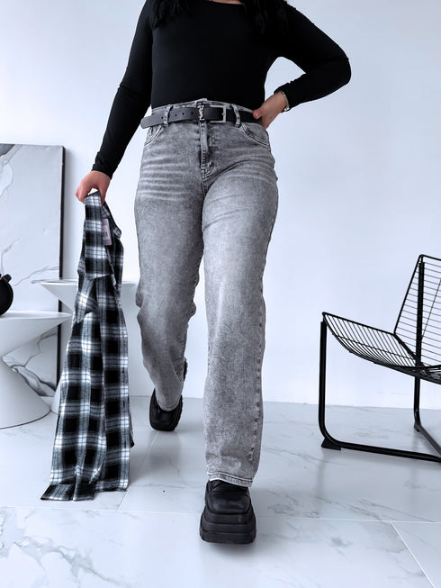 СВЕТЛО-СЕРЫЕ джинсы "MOUNTAINS" DJ2597