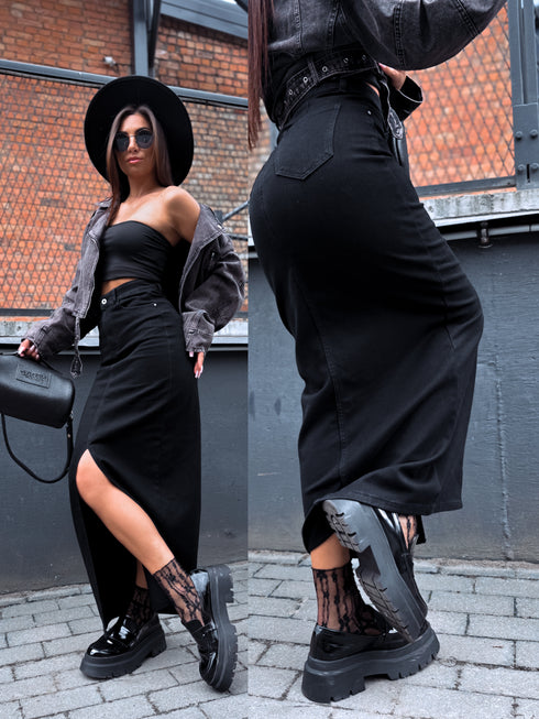 MELNI džinsa svārki ar šķēlumu "ONLY MODA" HM6679