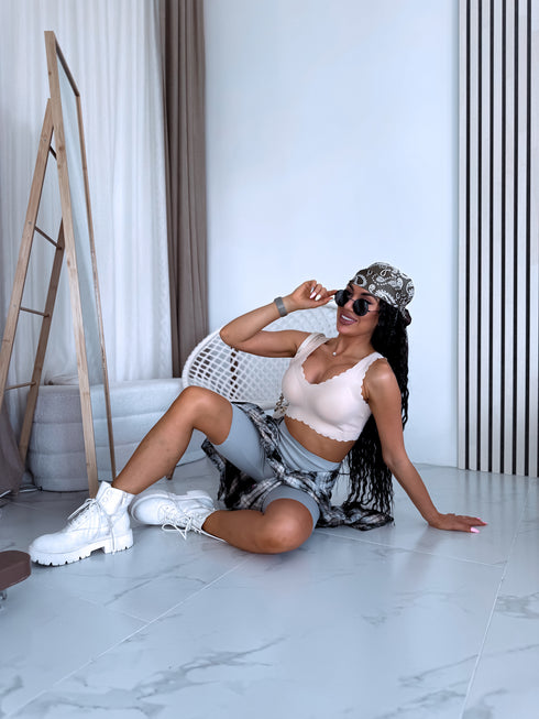 Seamless, Wavy Bra V432 - BEIGE