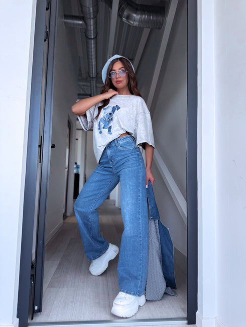 Marškinėliai "DENIM DOG 25044" - ŠVIESIAI PILKA