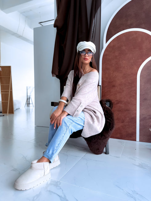 "BOND" pagarināts lielizmēra džemperis 3888L - TUMŠI BĒŠS