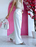 Classic, WHITE fabric pants "SEASON HIT" VS02 PRE-ORDER