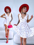 Short dress "WILD CHERRY" F-29 - WHITE