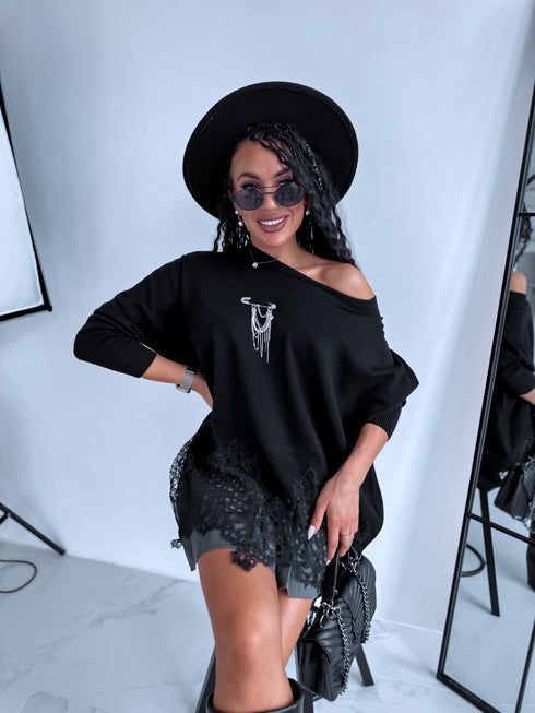 LIELIZMĒRA džemperis "SHAKE IT FF89"- MELNS