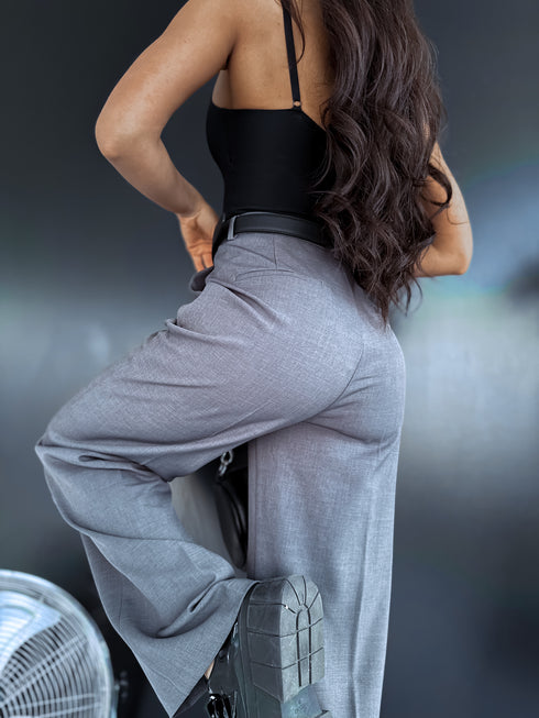 Klasikinės, PILKOS audinio kelnės "SEASON HIT" VS02