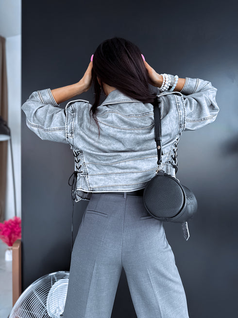 Faux leather JACKET/VEST "LOLLY" - GREY