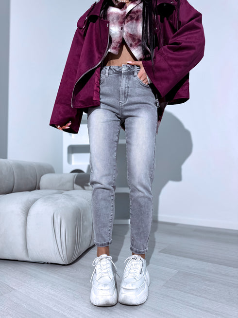 Light grey MOM STRETCH trousers "MIRACLE" AT122-40