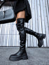 Long Faux Leather Boots "MERLIN" - BLACK