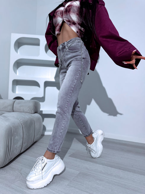 Light grey MOM STRETCH trousers "MIRACLE" AT122-40