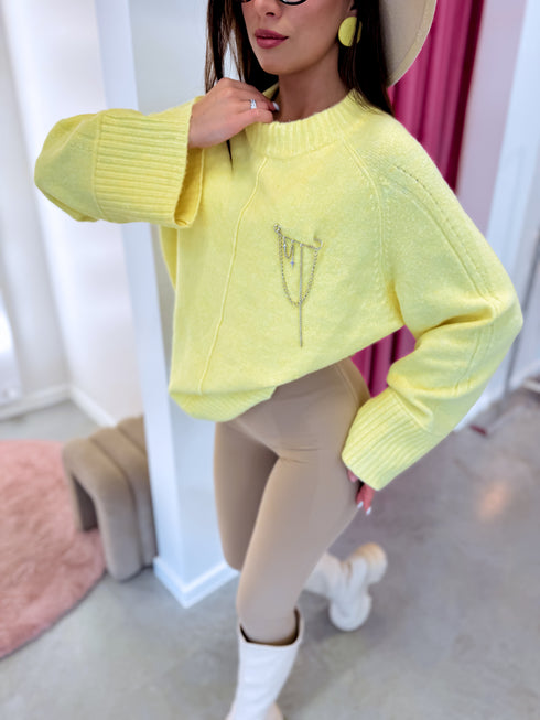 Megztas megztinis "LEMON CLOUD HA4418" - GELTONAS