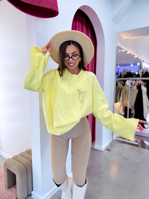 Megztas megztinis "LEMON CLOUD HA4418" - GELTONAS