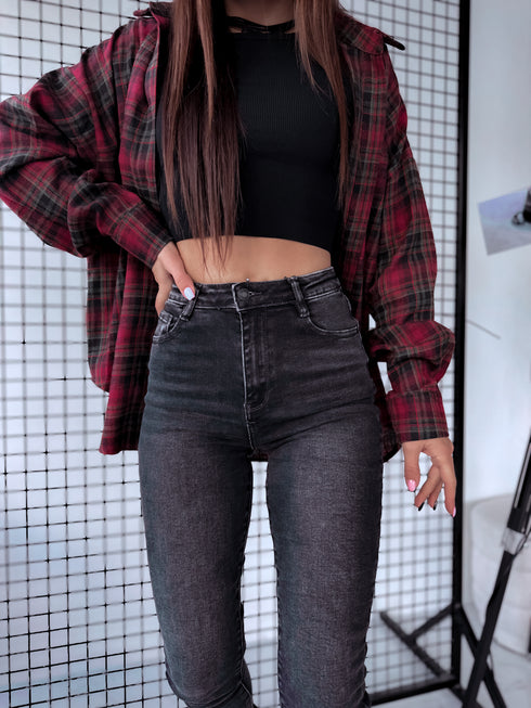 "DEVIL T5311-3" džinsai - TAMSIAI PILKI