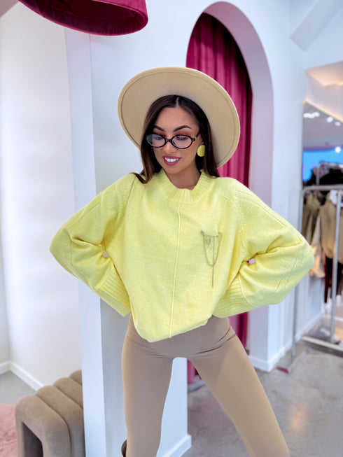 Megztas megztinis "LEMON CLOUD HA4418" - GELTONAS