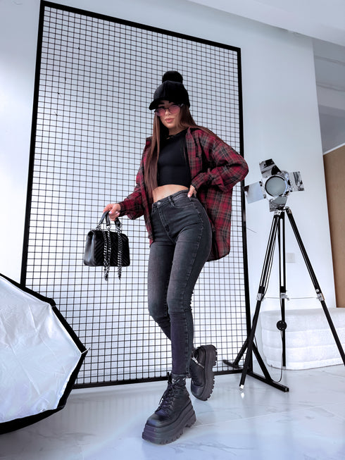 "DEVIL T5311-3" džinsai - TAMSIAI PILKI