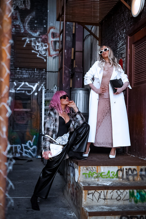 Lightweight Autumn Trench Coat - White