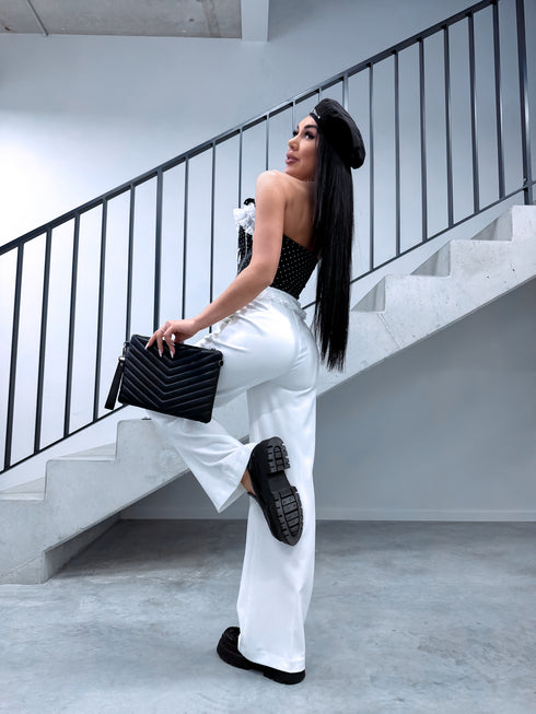 Classic, WHITE fabric pants "SEASON HIT" VS02 PRE-ORDER