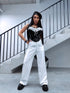 Classic, WHITE fabric pants "SEASON HIT" VS02