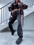 Elastic WIDE LEG trousers "ASH" DJ23 - dark gray PRE-ORDER