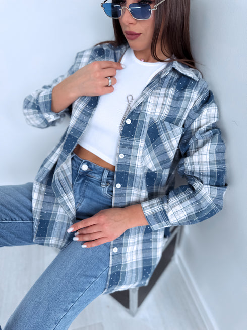 "TOUCH OF GLOW" languotas marškinėliai TR0860 - TAMSIAI MĖLYNA