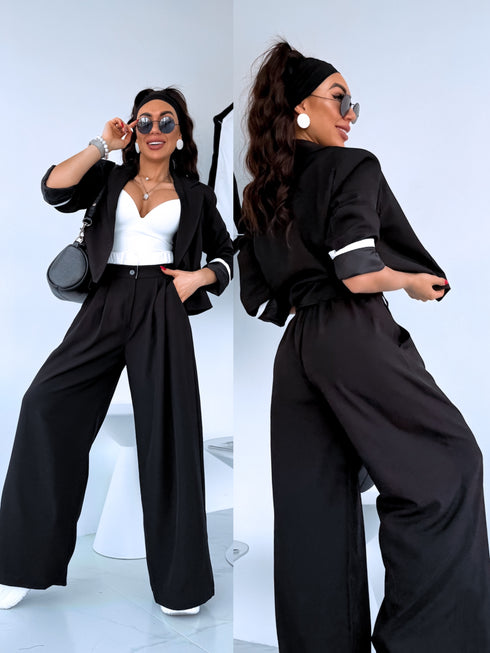 "MAJORY 74" комплект - жакет + брюки - ЧЕРНЫЙ