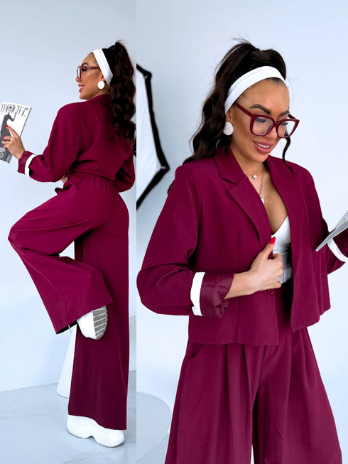 "MAJORY 74" komplekts - žakete + bikses - BORDO