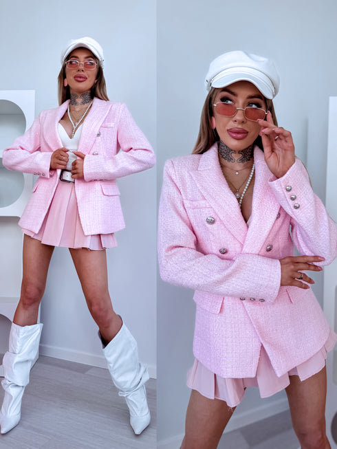 Твидовый жакет "PRISMA V26021A" - нежно-розовый