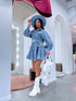 Denim dress + belt "CLUB TR0840" - BLUE