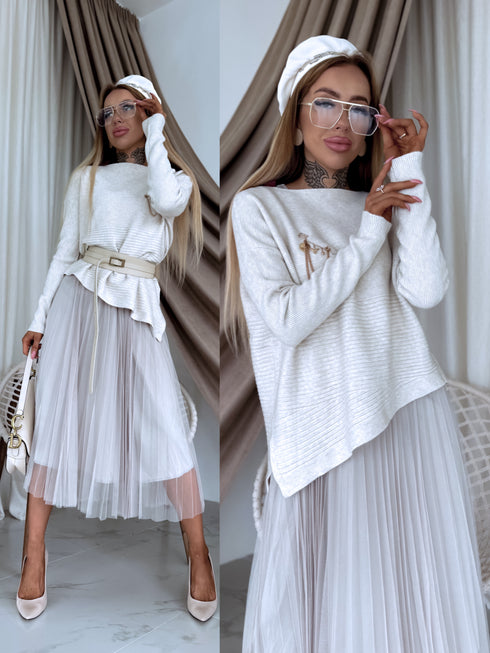 "EMMA 3220" set - dress + jumper - light beige